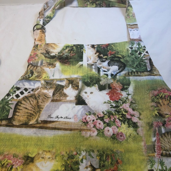 Vintage Cat Apron Safdie & Co cotton , 2 front pockets, pets at home collection - Picture 3 of 14